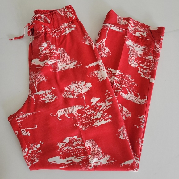 Reformation Pants - Reformation Women's Red and White Tiger Print Pants Size XS